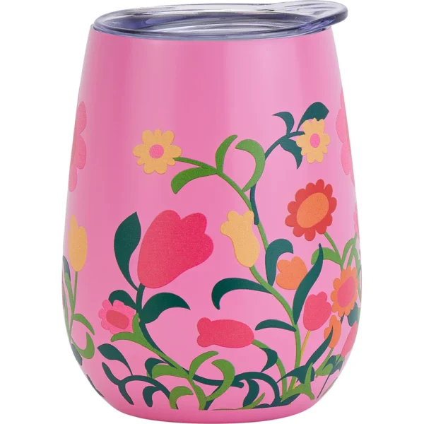 403fpa Wine Tumbler-stainless Flower Patch Jh